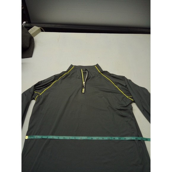 Polaris RZR Activewear Top Men's Med Gray Long Sleeve Pullover 1/4 Zip Stretch - Picture 3 of 4